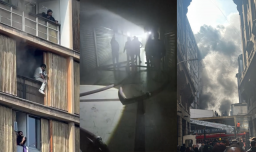 Las imágenes que deja el incendio en el centro de Santiago: Personas atrapadas y tercera alarma activada
