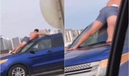 Hombre semidesnudo es captado sobre camioneta en movimiento en Antofagasta