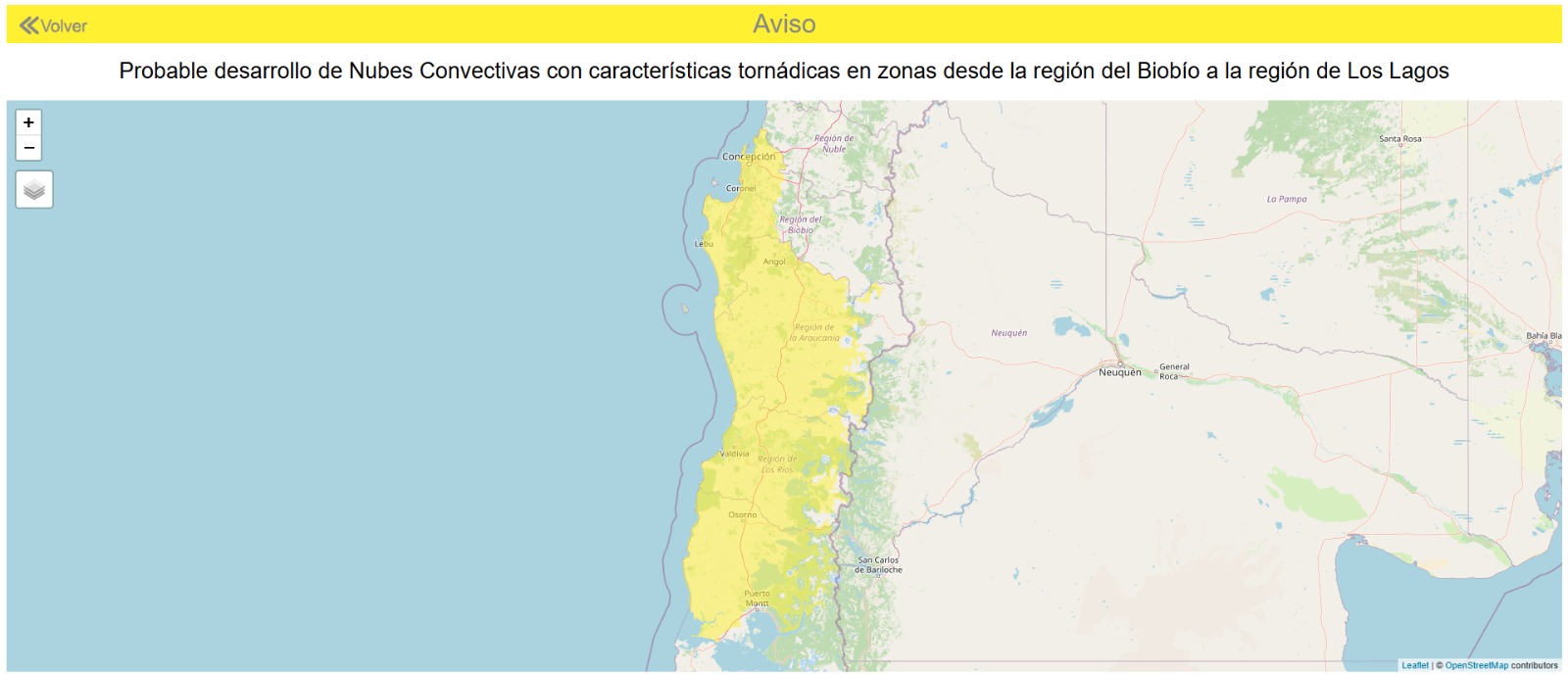 Advierten por presencia de "nuber tornádicas" en el sur de Chile desde Biobío hasta la Región de Los Lagos