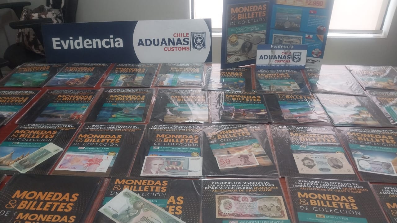 Exportación sospechosa de más de 335 mil monedas chilenas, de colección y billetes argentinos/Aduanas
