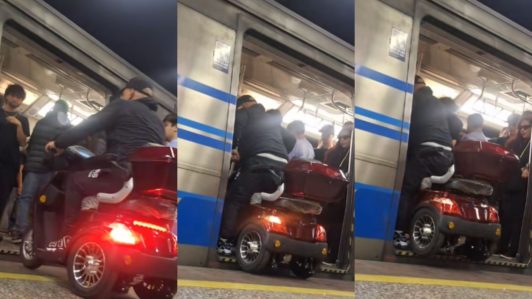 Hombre se subió al Metro con carrito motorizado: Empresa dice que está 