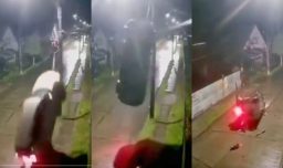 Auto "voló" tras accidente de tránsito en Río Negro: Conductor sale ileso y huye caminando del lugar