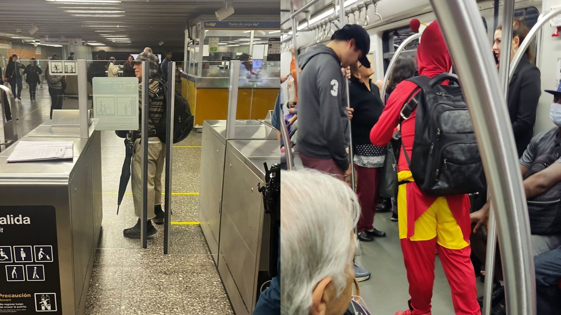 Sujeto retirado del Metro por incivilidades reaparece disfrazado de “Chapulín Colorado”