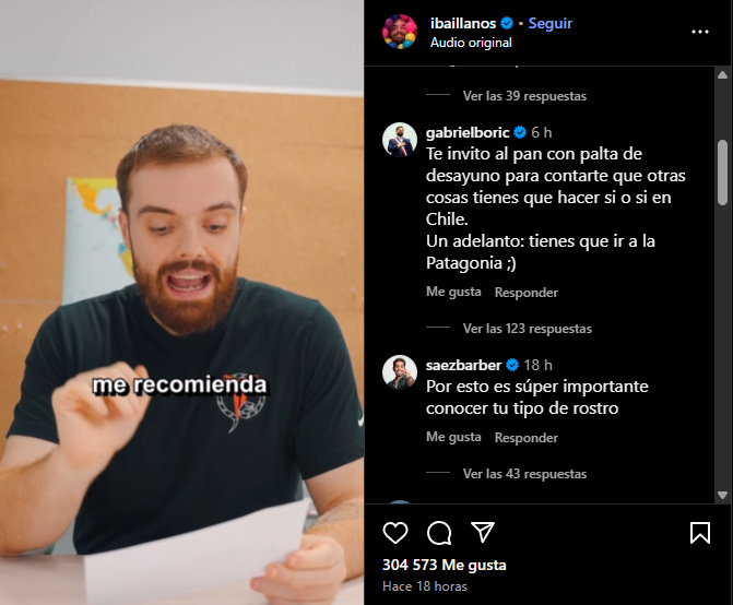 Presidente Boric invitó a Ibai Llanos a comer pan con palta para cuando visite Chile/Captura Instagram