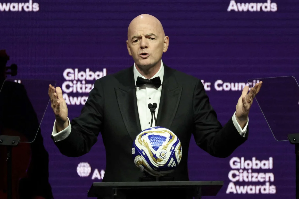 El presidente de la FIFA, Gianni Infantino, habla en el marco de una reunión en la sede de las Naciones Unidas. Ludovic Marina/AFP vía Getty Images