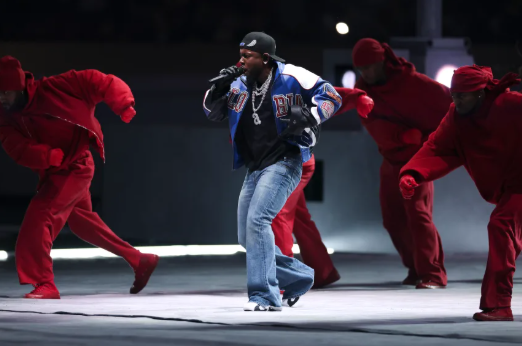 Kendrick Lamar en el espectáculo del medio tiempo del Super Bowl de 2025 en Nueva Orleans, el 9 de febrero. Logan Bowles/Getty Images