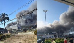 Incendio en bodegas a un costado del Mall Plaza Norte en Huechuraba