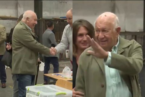 A sus 87 años, expresidente Ricardo Lagos llegó a votar acompañado de su hija