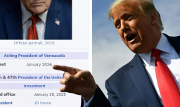 Donald Trump comparte imagen que lo denomina “presidente interino de Venezuela” en su red social