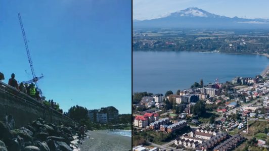 Grúa cae al Lago Llanquihue en Puerto Varas: Alcalde confirmó que no hay lesionados