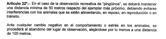 Artículo 22 de Reglamento General de Observación de Mamíferos, Reptiles y Aves Hidrobiológicas y del Registro de Avistamiento de Cetáceos