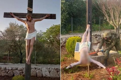 Soldado israelí destroza a martillazos imagen de Jesucristo en el Líbano: Benjamín Netanyahu condenó el hecho