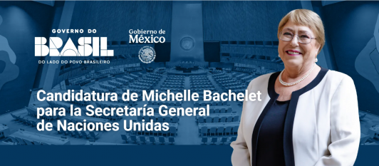 Sitio web para promocionar la candidatura de Michelle Bachelet para la Secretaría General de Naciones Unidas después de que el Gobierno de Chile retiró su apoyo. 