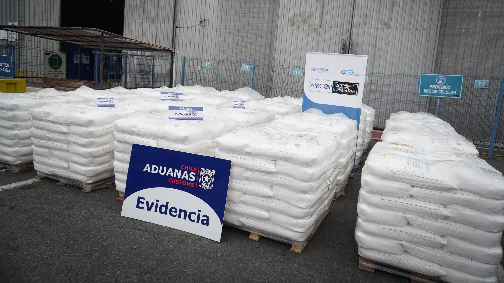 Aduanas detectó e incautó más de 45 toneladas de precursores químicos en Puerto de San Antonio