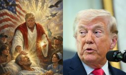 Presidente Trump defiende su imagen representado como Jesús: “Pensé que era yo como médico”